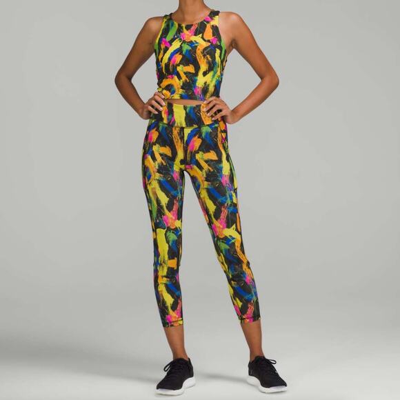 LULULEMON Invigorate High-Rise Tight 25" Undertone Black Multi Sz 6 {R36} - Picture 1 of 6